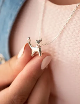 Collar gato de plata